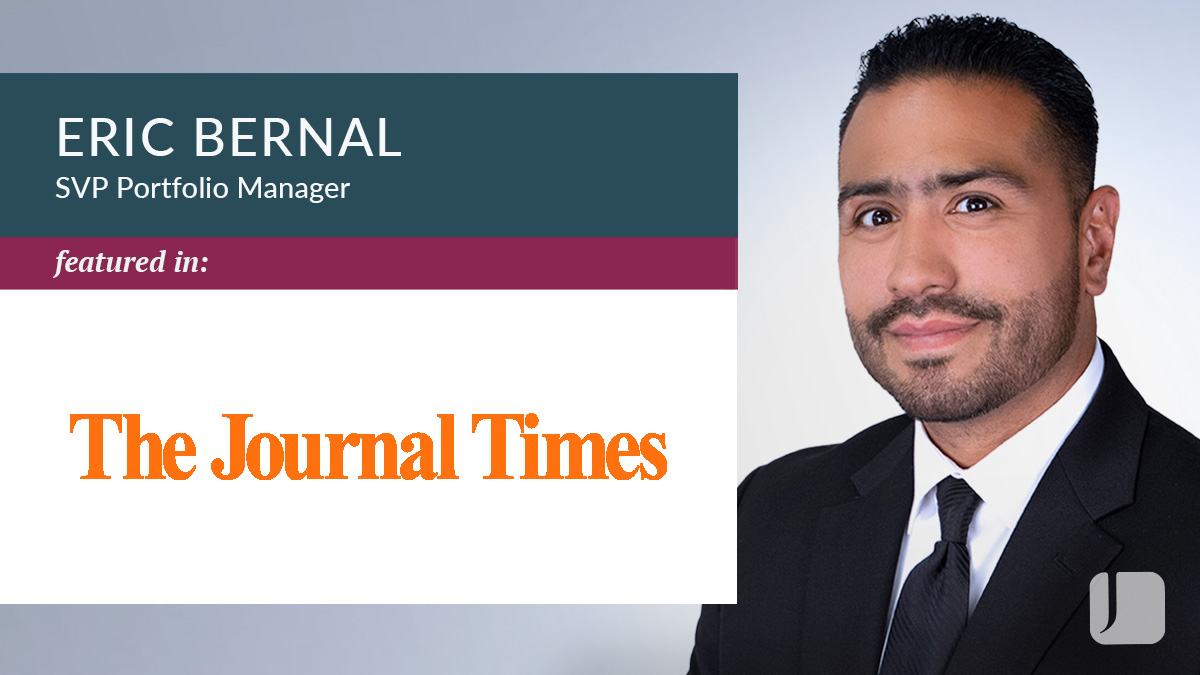 Eric Bernal next to the Journal Times Logo.