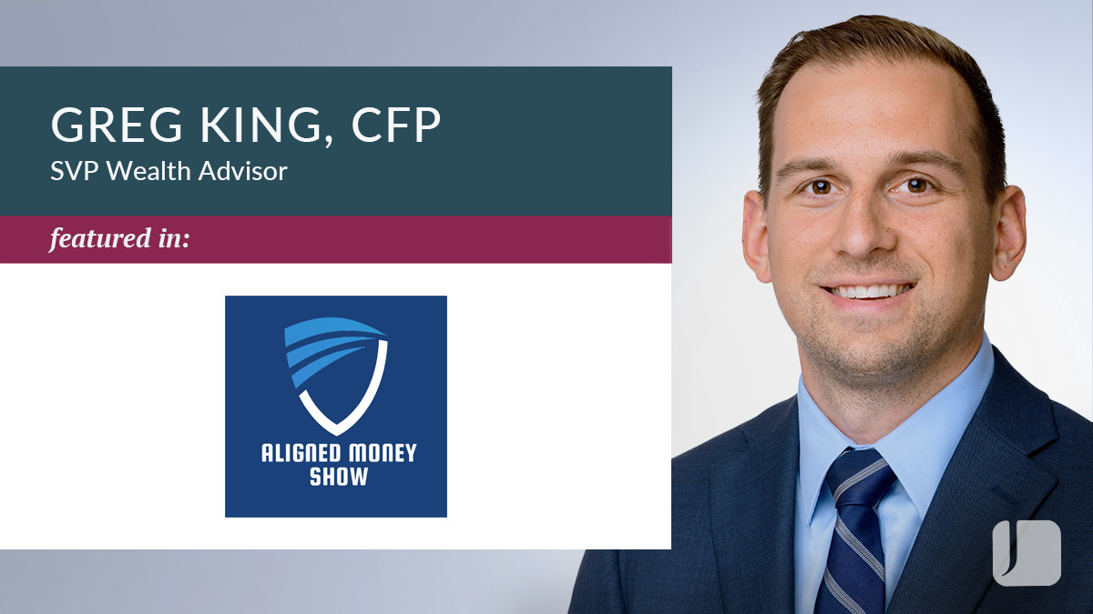 Greg King next to the Aligned Money Show podcast logo.