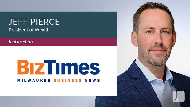 Jeff Pierce next to the BizTime's Logo.