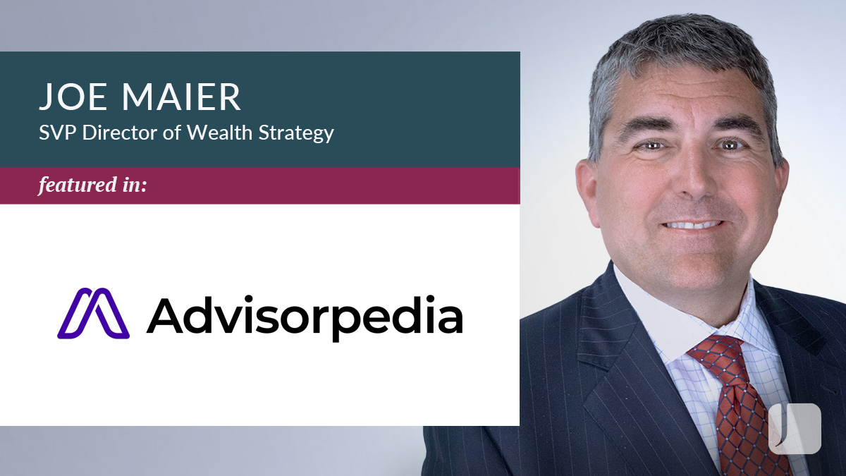 Joe Maier next to the Advisorpedia logo