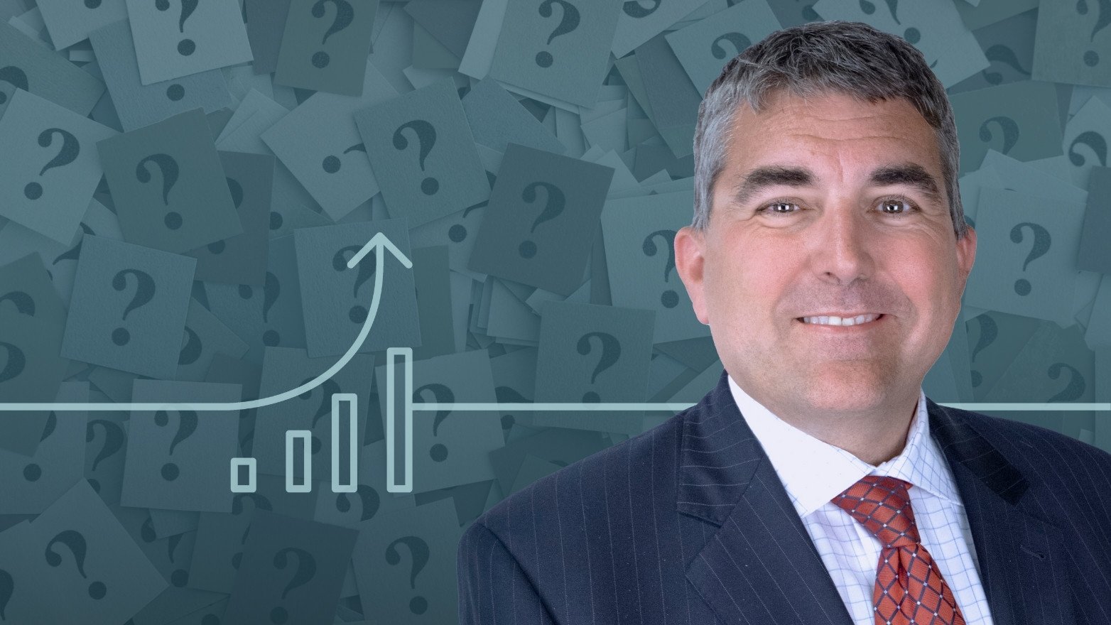 Joe Maier over laid a set of identical square cards, each featuring a question mark symbol.