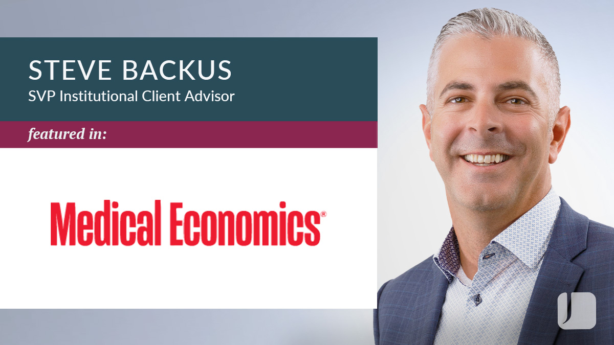 Steve Backus's headshot next to the Medical Economics Logo.