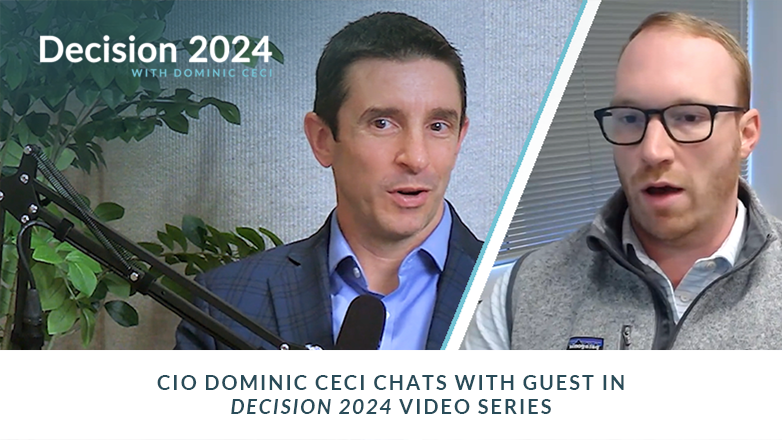 CIO Dominic Ceci and guest speaker talking in the Decision 2024 series