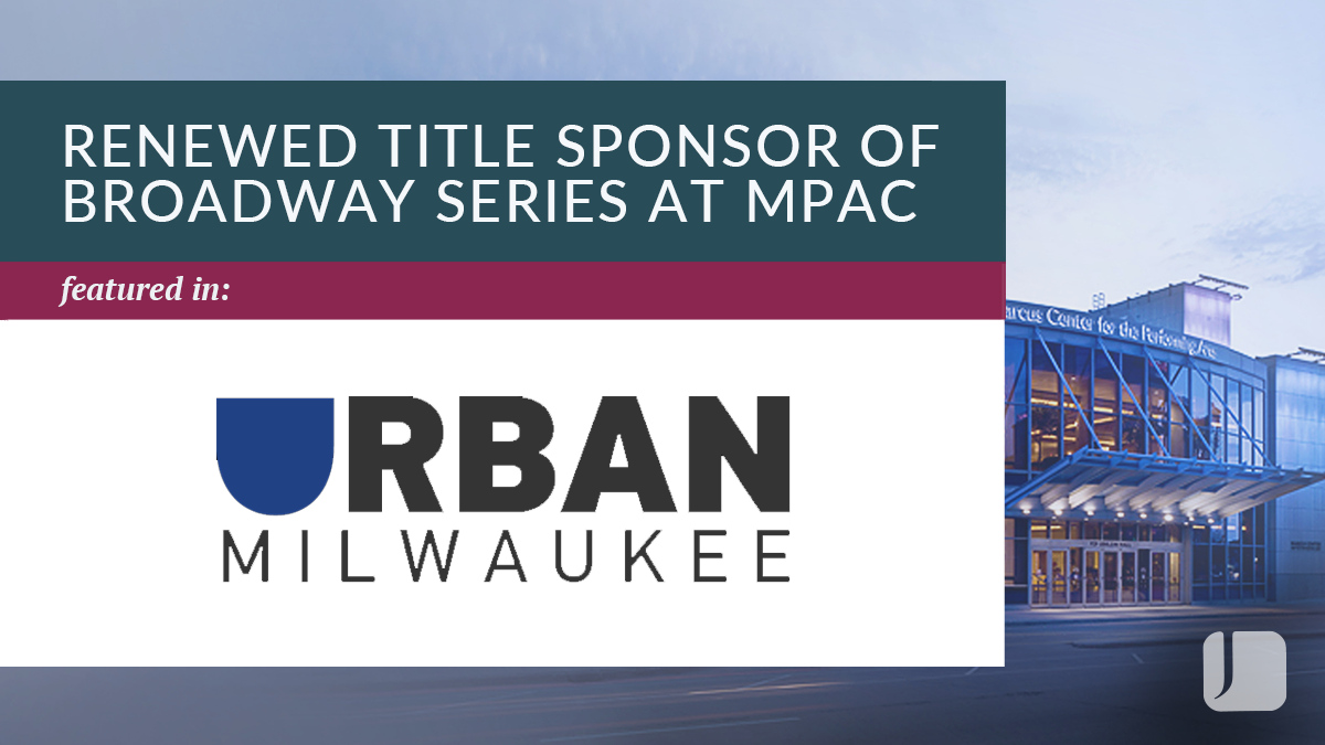 Urban Milwaukee logo overlaid a photo of the Marcus Center in Milwaukee, WI.